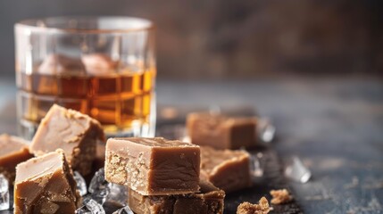 Wall Mural - malt whiskey fudge with copy space