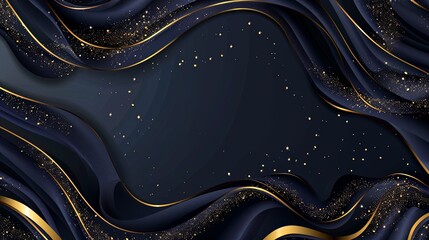 Wall Mural - A black and gold background with a gold ribbon