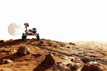 the rover exploring the martian landscape for research the mars