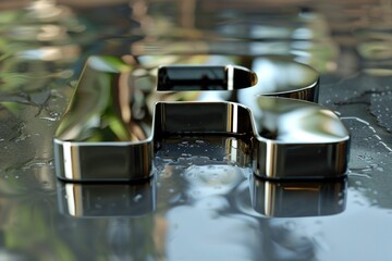 Poster - Close up of a metal object on a table, suitable for industrial concepts