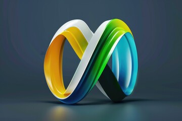Poster - A 3D rendering of an infinite sign. Can be used for various design projects