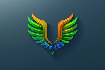 Poster - A vibrant bird with colorful wings on a dark background. Suitable for various design projects