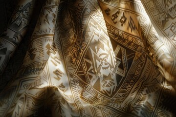 Poster - Close up of a blanket with a unique pattern. Perfect for home decor projects