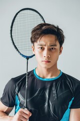 Poster - A man holding a tennis racquet, suitable for sports and fitness concepts