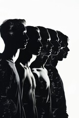 Poster - A group of men standing next to each other. Suitable for business and teamwork concepts