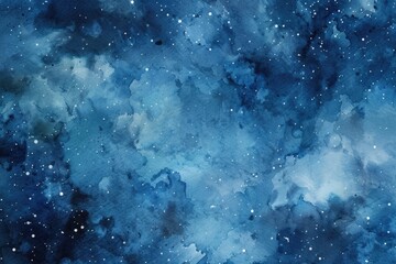 Poster - A clear blue sky with twinkling white stars, great for background images or astronomy themed projects