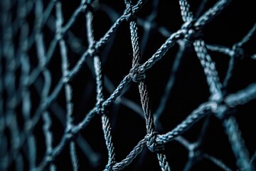 Poster - A close-up shot of a chain link fence, with metal wires and links visible