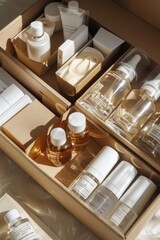 Poster - A drawer filled with various bottles and containers