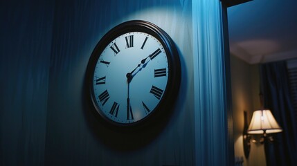 Poster - A clock on the wall of a room with a simple design and minimal decor