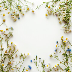 Wall Mural - there is a heart shaped frame made of flowers on a white surface