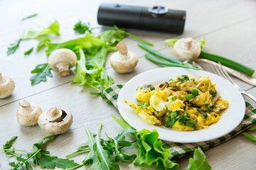 Wall Mural - fried omelette stuffed with herbs, parsley, dill