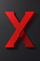 Poster - A single red X mark against a black background, often used to indicate rejection or disapproval