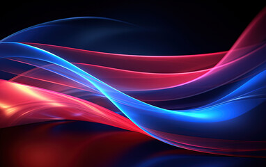 Sticker - Vibrant abstract blue and red waveform with fluid motion and colorful gradients.