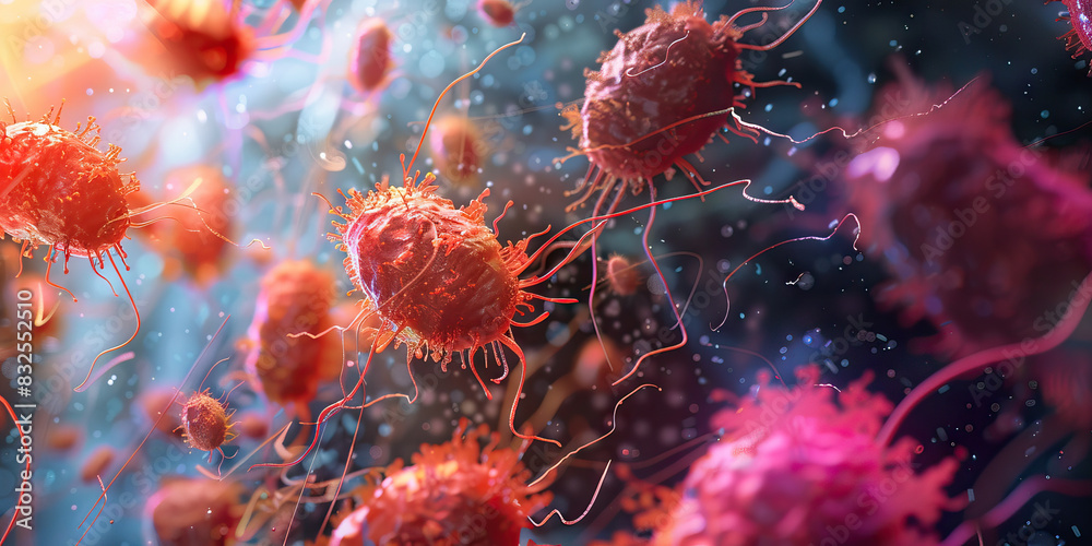 Infested Cells Parasitic Infestation Microscopy. illustrating cellular damage and ...