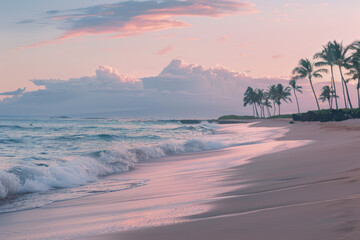 Wall Mural - Sunset on the beach, Beautiful view. Created with Ai