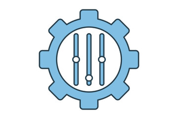 Poster - Preferences icon. icon related to setup and setting. suitable for web site, app, user interfaces, printable etc. flat line icon style. simple vector design editable