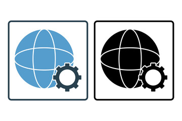 Poster - Network settings icon. icon related to setup and setting. suitable for web site, app, user interfaces, printable etc. solid icon style. simple vector design editable