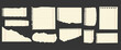 © katyaskrn - Set of torn paper sheet in retro style for scrapbooking. Notebook ripped paper scraps. Vector torn paper edges clipart.