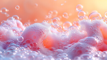 Poster - Soap foam with bubbles as an abstract texture background close-up
