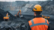 © brillianata - Coal mine workers in an open pit. Mining engineer