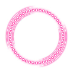 Wall Mural - pink circle frame dot neon light