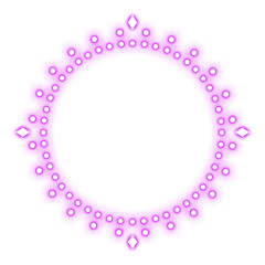 Wall Mural - purple circle frame dot neon light