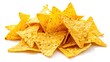 © The 2R Artificiality - Crispy corn tortilla nachos chips group isolated on white background with clipping path