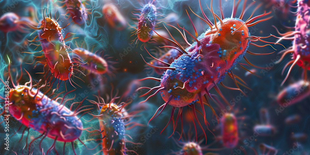 Antibiotic Mode of Action: Detailed view of antibiotics interacting ...