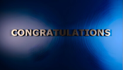 Wall Mural - Congratulations text on a glossy colorful metallic background