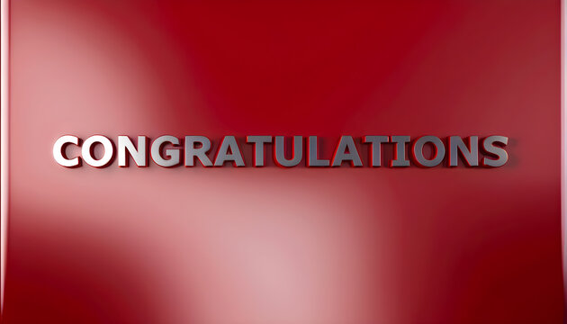 Congratulations text on a glossy colorful metallic background