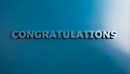 Wall Mural - Congratulations text on a glossy colorful metallic background