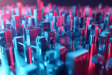 Un paisaje urbano transformado por la innovación digital donde la tecnología futurista se encuentra con la arquitectura urbana en un mundo en red de posibilidades