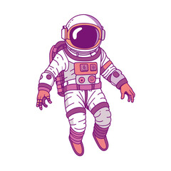 astronauta full body floating in space
