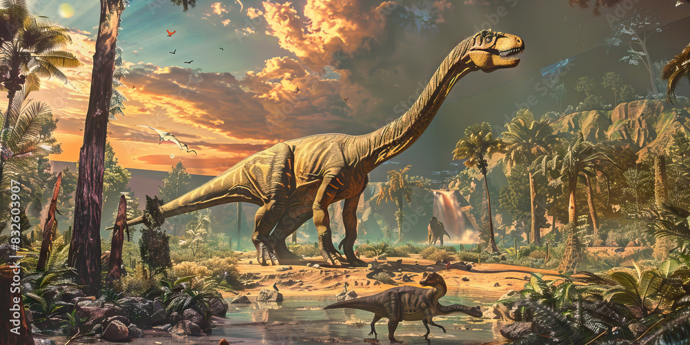 Natural History Museum Live Tour Set With Dinosaur Skeletons Fossils