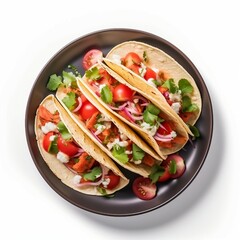 Wall Mural - chicken tacos on a plate