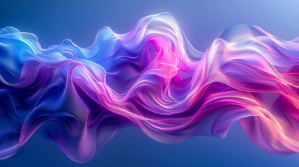 Poster - Purple and blue abstract wavy background