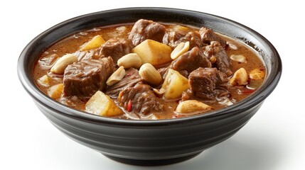 Wall Mural - A bowl of stew with meat and nuts