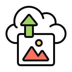 Poster - Cloud landscape icon, editable vector 

