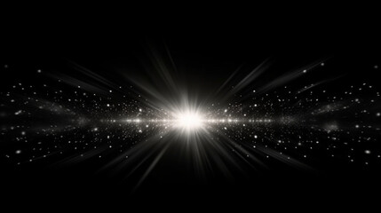 Wall Mural - Celestial Spark: Bright light glow effect on black background.