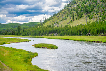 Poster - Yellowstone River, Yellowstone National Park