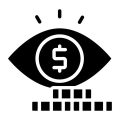 Poster - A solid design icon of financial eye

