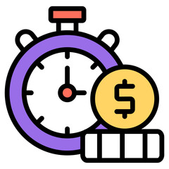 Poster - A colored design icon of time is money

