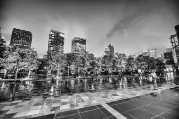 Canvas Print - Osaka, Japan. City colourful streets and buildings at night