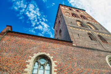 Canvas Print - Riga, Latvia - July 8, 2017: Riga streets and medieval buildings