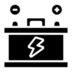 Sticker - Car battery icon in solid design

