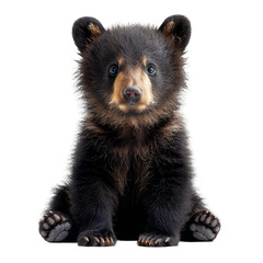 adorable black bear cub sitting with a cute expression, perfect for wildlife and nature-themed proje
