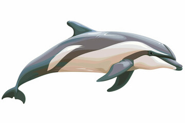 Wall Mural - vector dolphin, simple design, isolated on white
