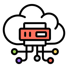 Poster - An icon design of cloud server 

