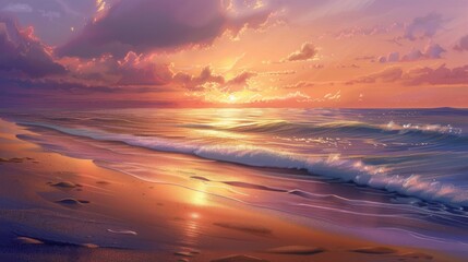 Serene sunset at the seashore