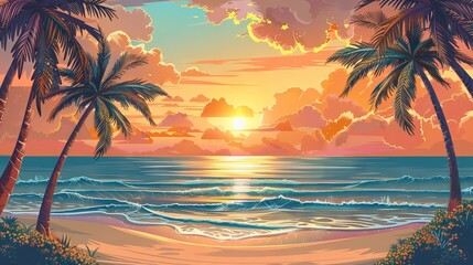 Evening landscape background